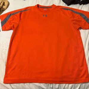 Under Armour Orange Short Sleeve Tee Athletic Performance